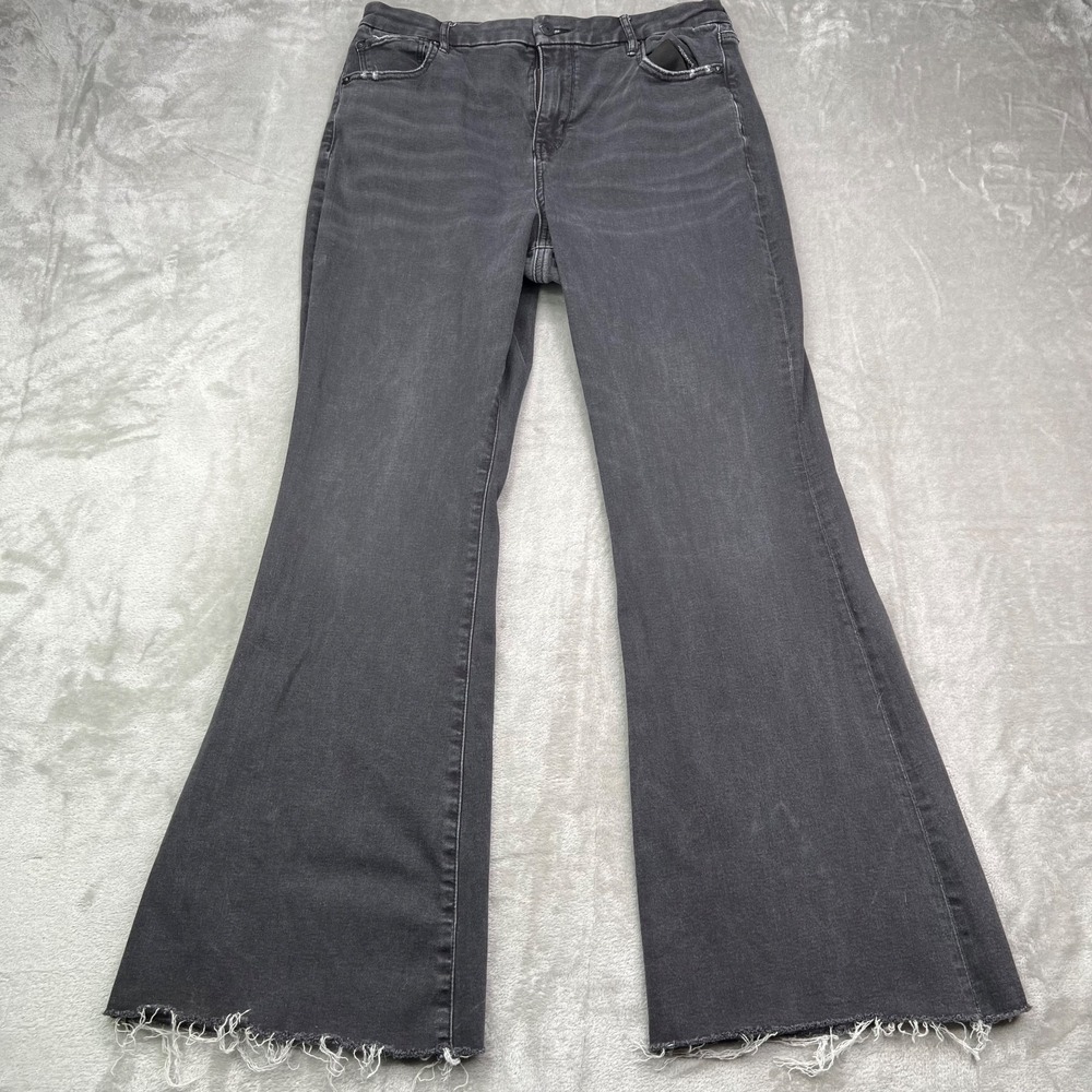 American Eagle Jeans Womens 16 Black Curvy‎ Super High Rise Flare Kick Stretch